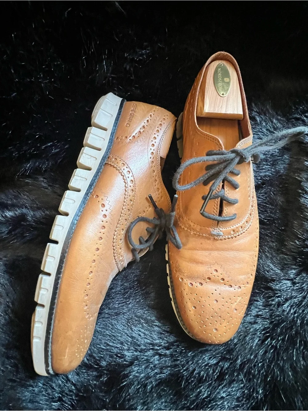 Cole Haan Zero Grand Men’s Tan Leather Wingtip Oxfords